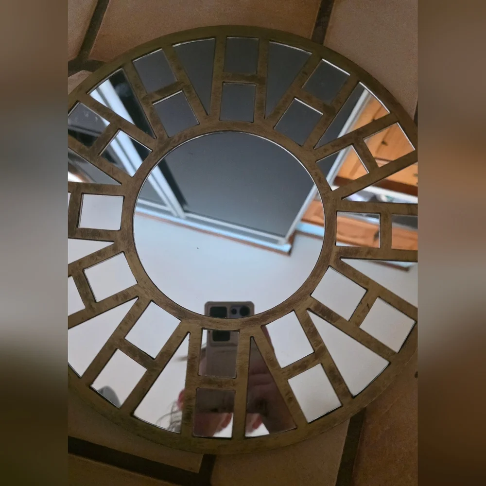 The Faces Of The Millennium 13×13×13 Wall Mirror. Gold.